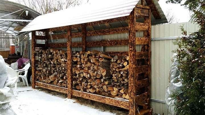 хранение дров на улице