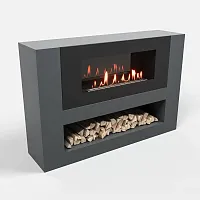 Тумба LUXFIRE с биокамином "Лукоморье" 1200, графит