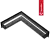 Решетка Kratki Luft угловая левая 600х400х120 черная, 45S фото 3