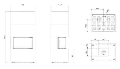 Каминокомплект Kratki Home Easy Box Indian Black, с топкой NBC фото 5